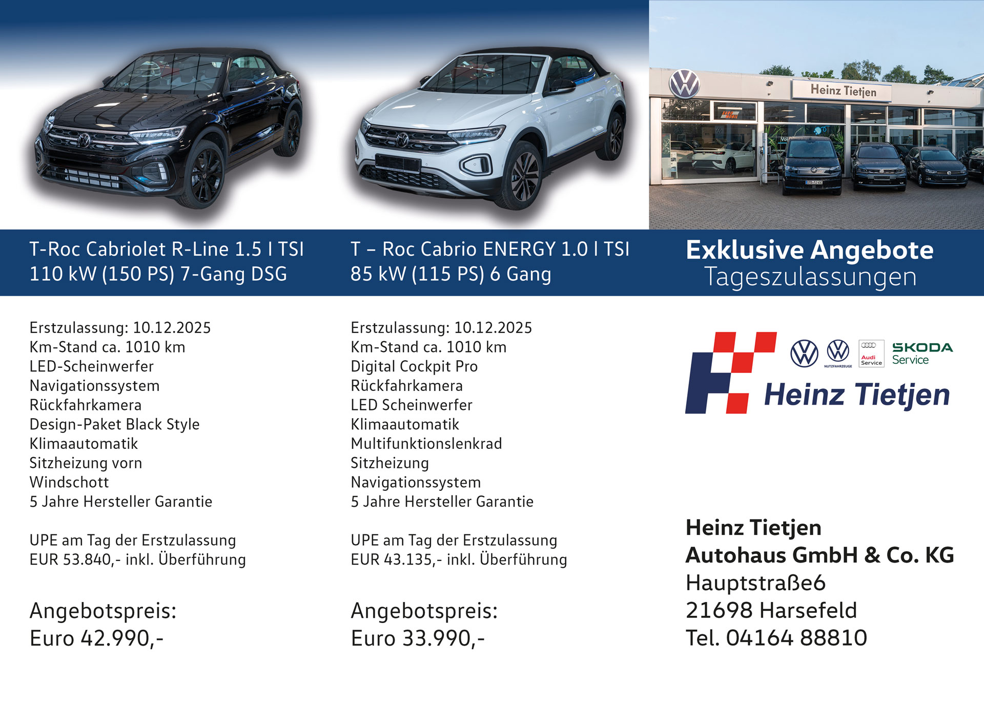 Aktuelle Tageszulassungen 